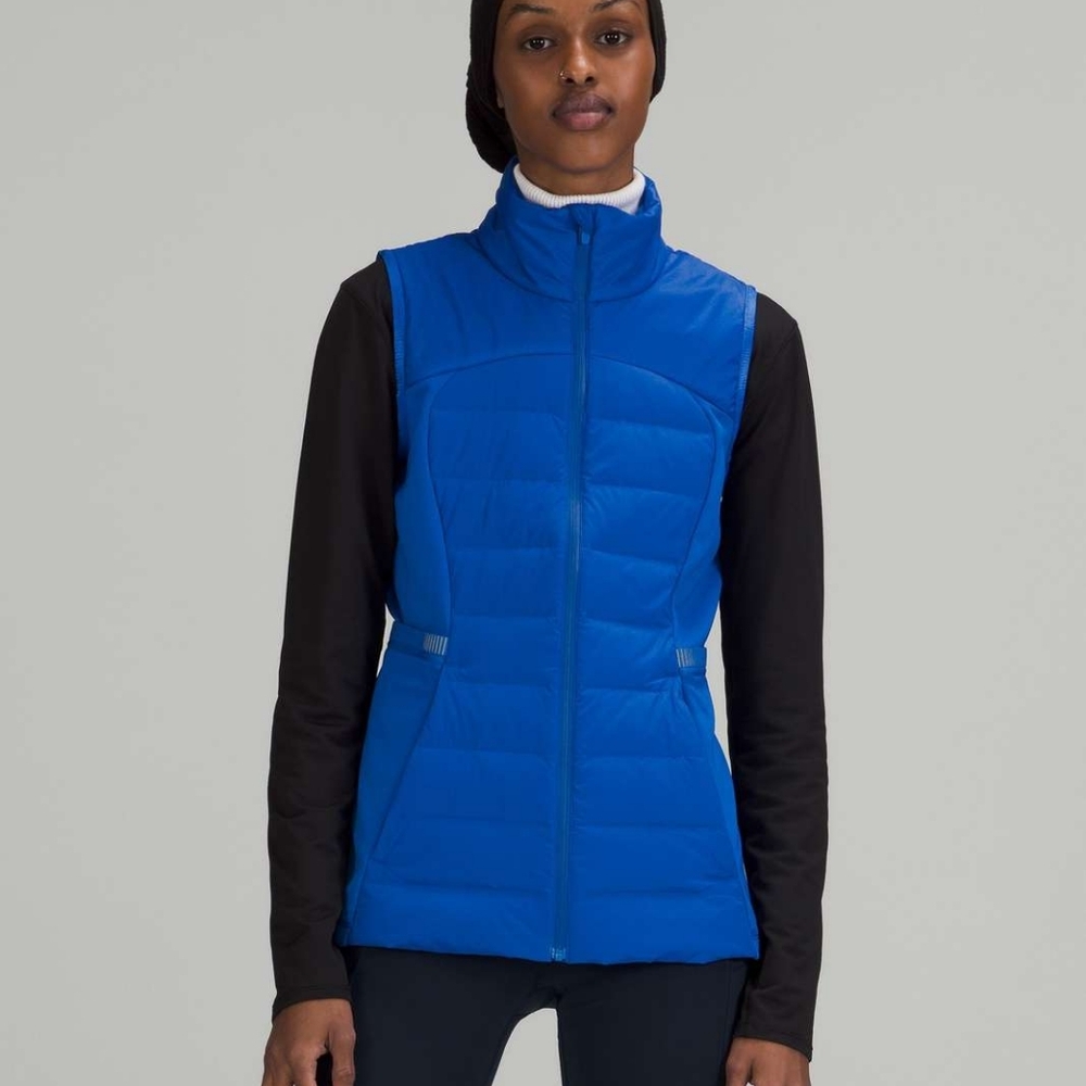 Lululemon Down for It All Vest Blazer Blue Tone Like New